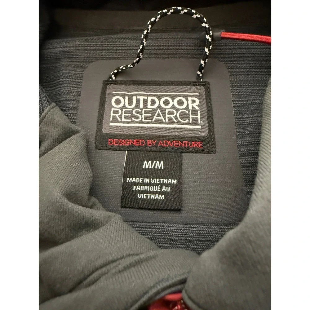 Outdoor Research Mens Softshell Hooded San Juan Jacket Grey Black Full Zip M